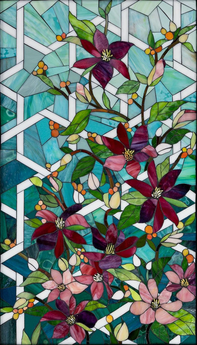 Zinnia In A Shady Garden by Brenda Pokorny — brendapokornymosaics.com